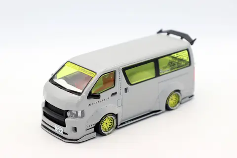 Matel Models Hobby 43 1/43 Skala Hiace Widebody Diecast Legering Leksaksbilar För Samlarpresent 10 best sales gjuten Hiac - №7