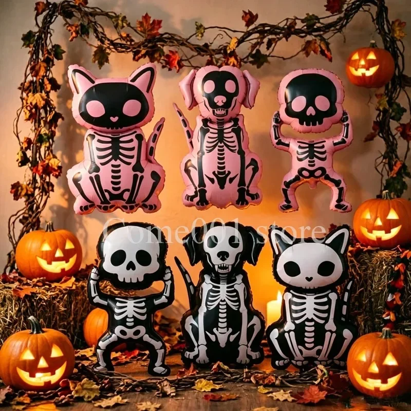 Neue Halloween-Geister-Skelett-Hunde-Katzen-Folienballons Halloween-Festival-Nacht-Party-Dekorationsballons – Detail 1