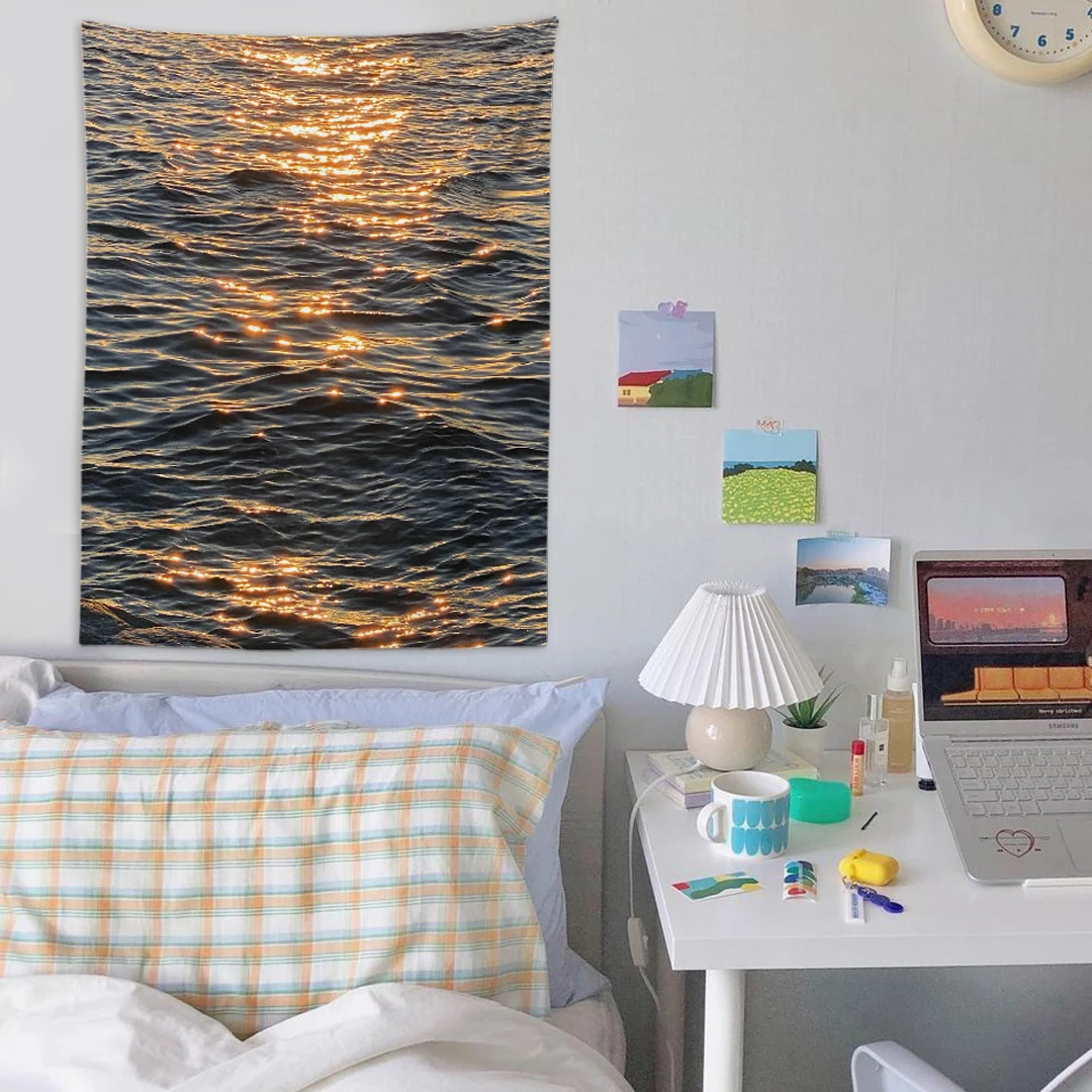 Wave Light Vertical Waves of Waves of Wind Hanging Bedroom Bedroom Bedside Wall Decorative Wall Cloth Background Cloth