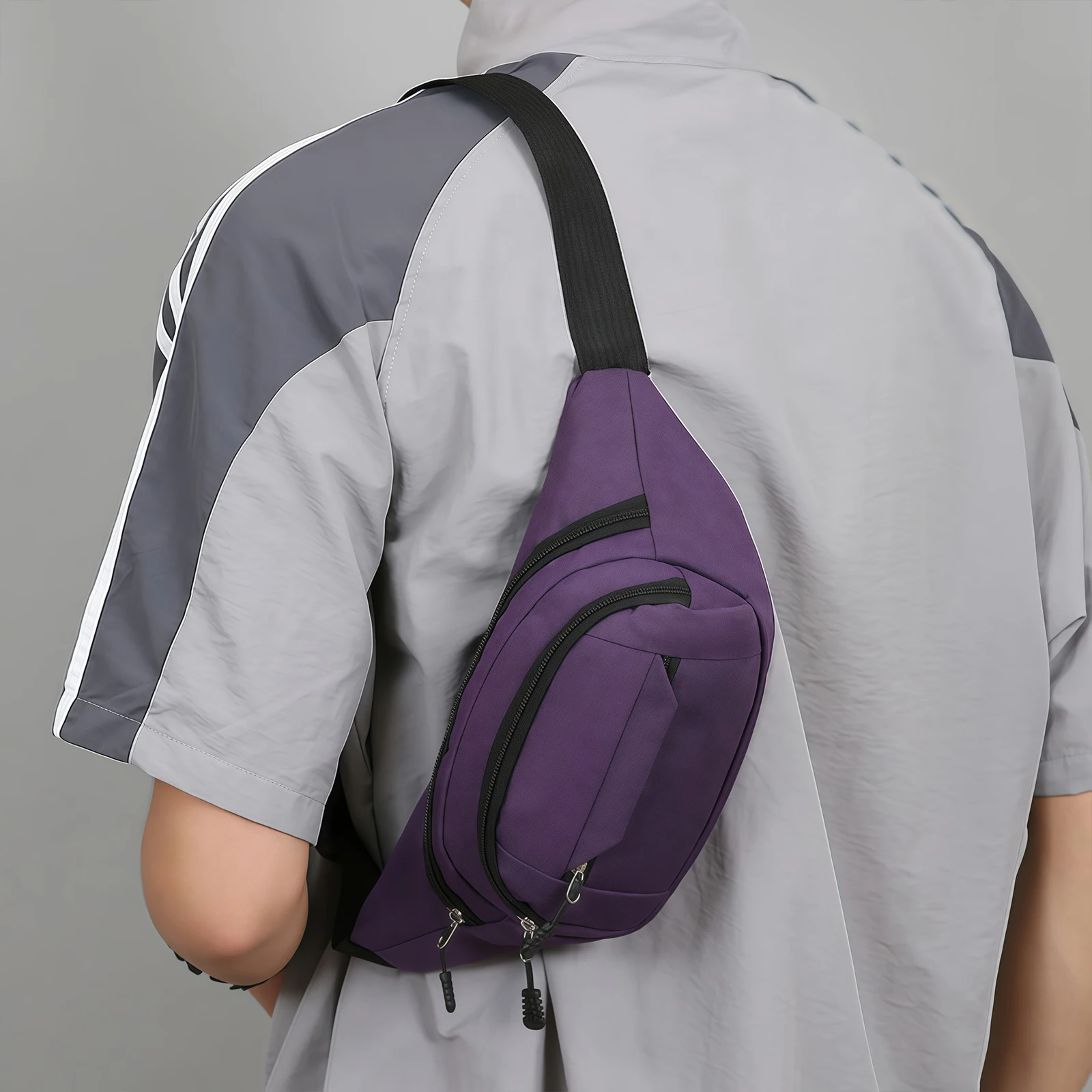 حقيبة خصر متنقلة لكل من الرجال والنساء، متعددة الوظائف، سعة كبيرة، مضادة للرذاذ، مقاومة للاهتراء، موقع البناء AZMT #6