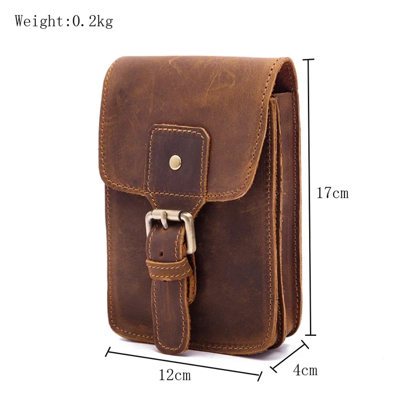 Fanny Waist Bag Men Genuine Leather Belt Bum Leg Hip Packs for Men Mini Multi Phone Box Wallet and Purse Outdoor Coin Card Pouch