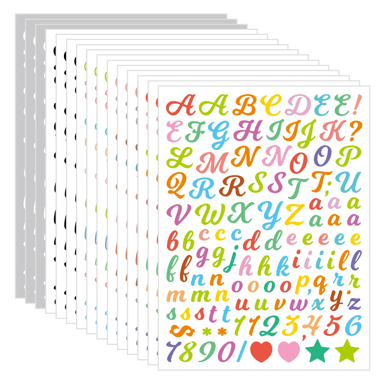Colorful Numbers Stickers Self-Adhesive Vinyl 26Alphabet A-Z Planner Sticker Waterproof For Kids Mailbox,Address Number,Card,Cup