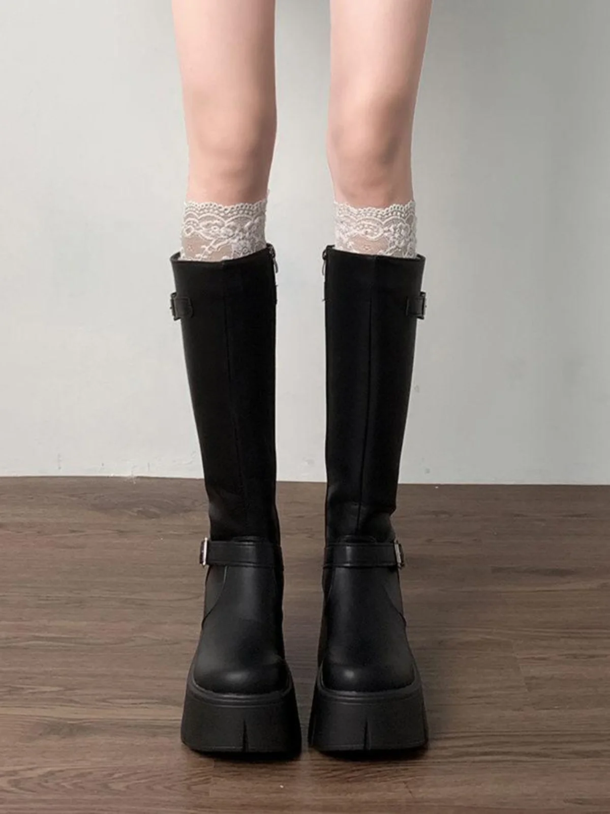 

Retro Bla Thi Bot Long Boots Women's 2025 New Spring Small Size Fat MM Slim Heightening Knight Boots Faionable Water...