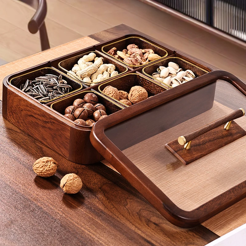 Customizable Solid wood dried fruit box living room coffee table household walnut light luxury high-end engagement candy