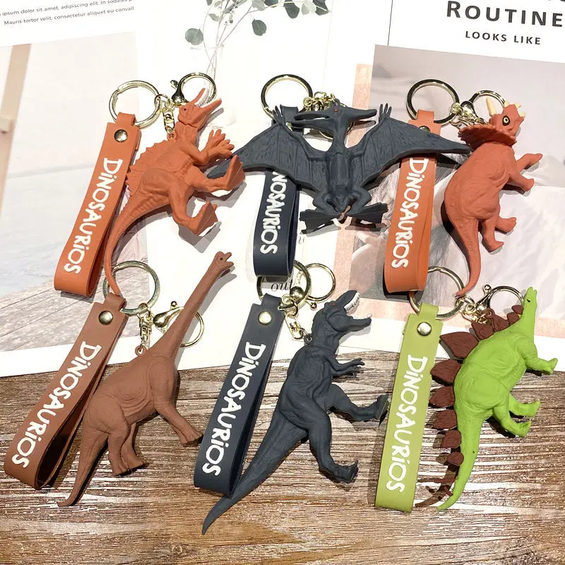 Cute Keychain Anime Dinosaur New in Keychains for Men Doll Keyring Friend Key Chain Accessories Women's Bags Car Gifts Wholesale