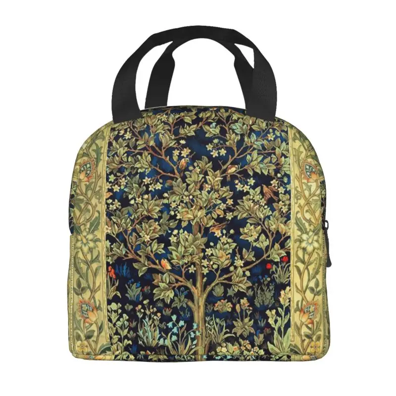 William Morris Tree Of Life Thermal Insulated Lunch Bags Floral Plants Pattern Lunch Container for School Storage Food Box