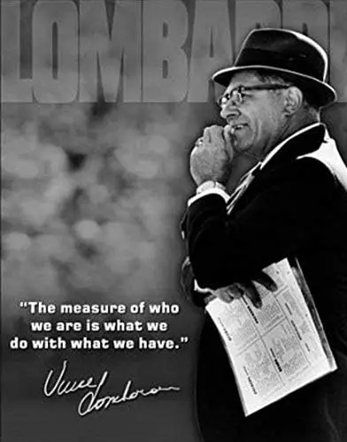 Poster Revolution Vince Lombardi Measure of Who We are Quote Sports Tin Sign 8x12in