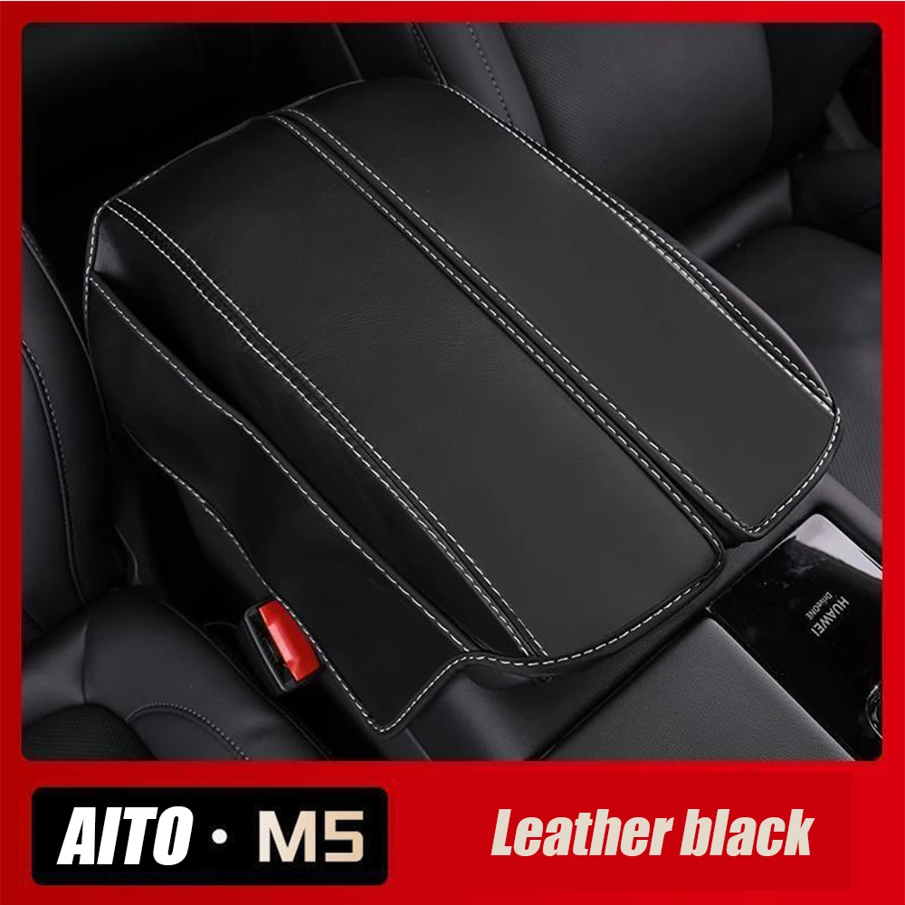 

Leather material For Huawei AITO M5 2022 Car Central Control Armrest Box Surface protective Cover Trim modification Accessories