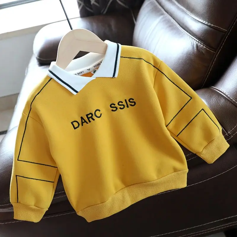 

Autumn and Winter Children's Baby Plush Sweater Fashion New Kids Bottom Shirt Boys and Girls' Polo Neck Top