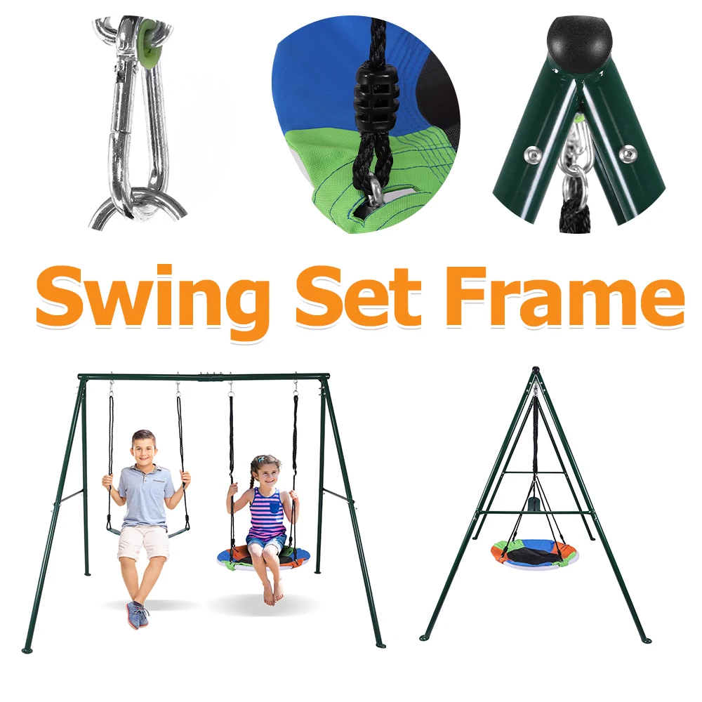 스윙 세트 프레임 녹 방지 헤비 듀티 놀이터 프레임 다목적 더블 스윙 프레임 세트 유치원 쇼핑몰 공원용