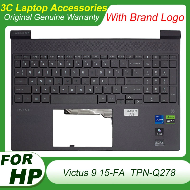 

95%New Keyboard for HP Victus 9 15-FA 15-fa0031dx 15-FA0010NR TPN-Q278 Laptop Palmrest Top Case Keyboard Backlight Replacement