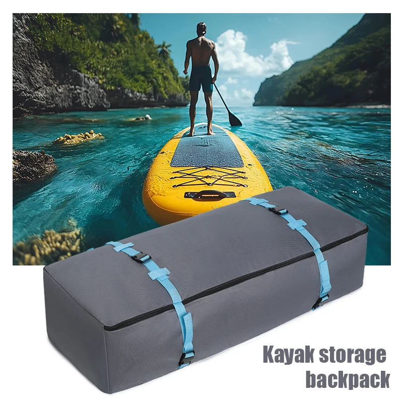 Gray Oxford Cloth Paddle Board Backpack with External Reinforced Straps, Inflatable Surfboard Backpack, Portable Kayak Water Sports Equipment Large-Capacity Storage Bag view 5