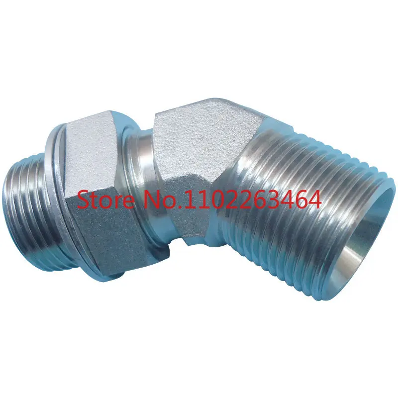 10ps   1BG4-OG45 ° bend British pipe external thread 60 ° internal cone BSP column end O-ring adjustable excavator connector