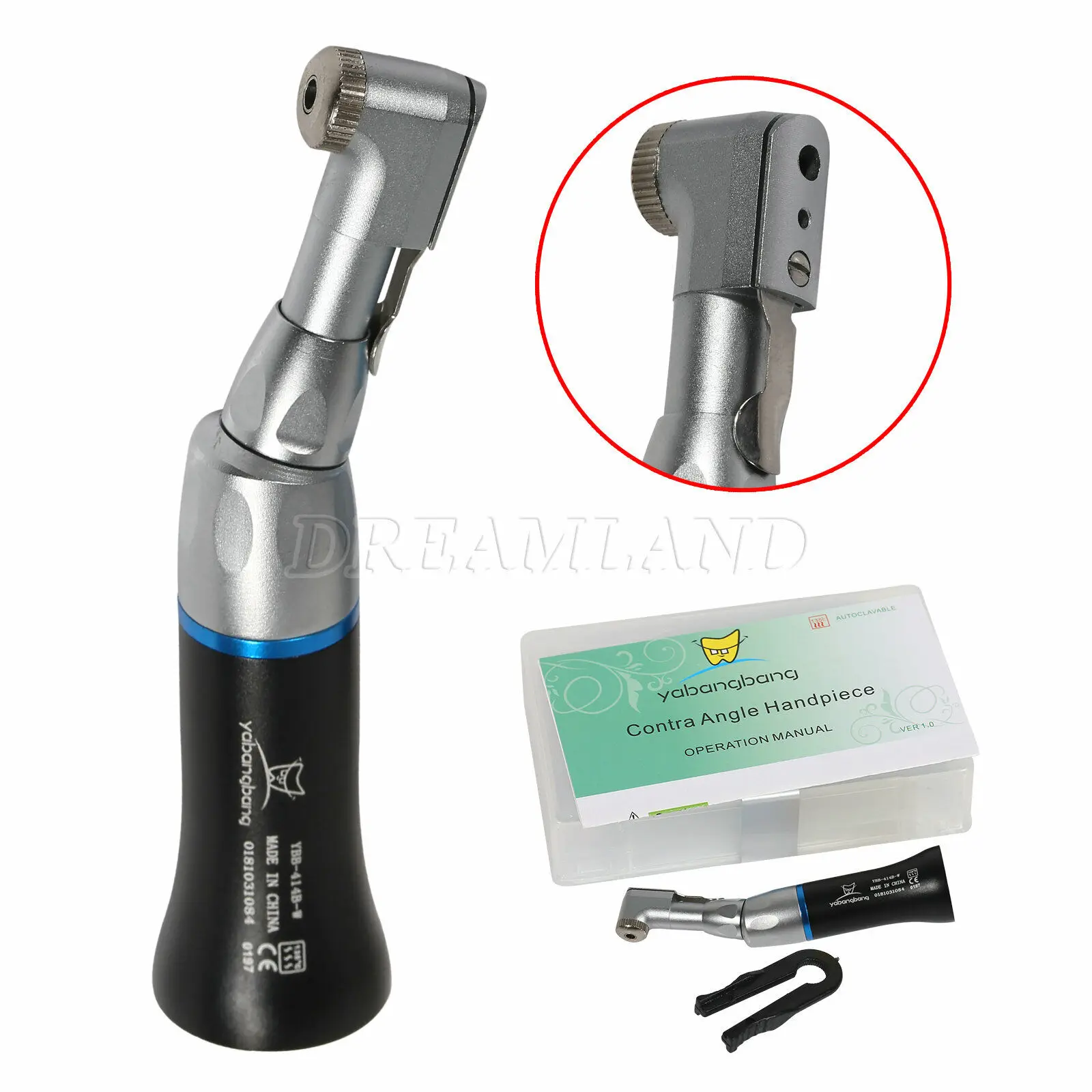

Dental NSK Style Contra Angle Handpiece Slow Low Speed E-type Black Color
