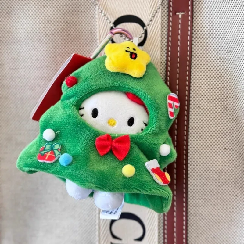 Gorro de árbol de Navidad, colgante de mochila de felpa de Hello Kitty, ropa bonita para muñecas, juguetes de regalo para festivales de Navidad para niñas y niños