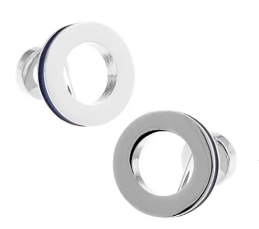Round Design Double Side Circle Cufflinks For Men Quality Copper Material Blue Color Cuff Links Wholesale&retail