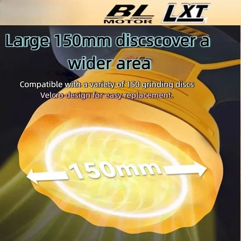 Fit dewalt 8 engrenagens display digital sem fio polidor de carro elétrico auto carro depilação máquina polimento para 20v bateria