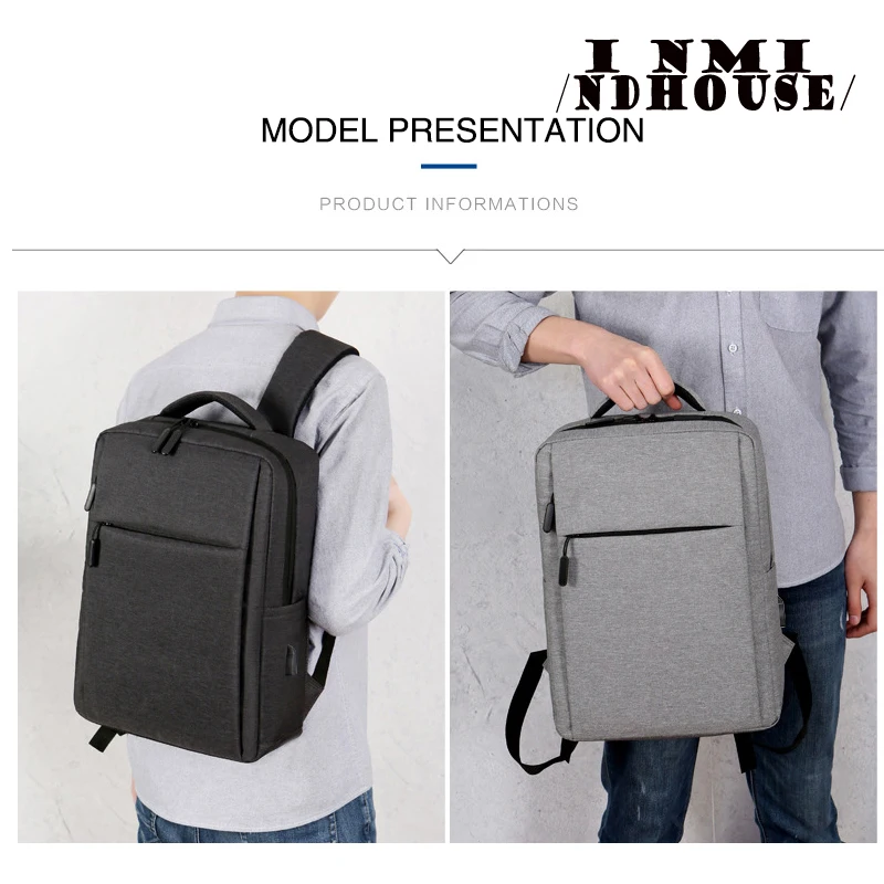 Simple and stylish backpack, large capacity multifunctional backpack for commuting, business travel, student computer bag-ll