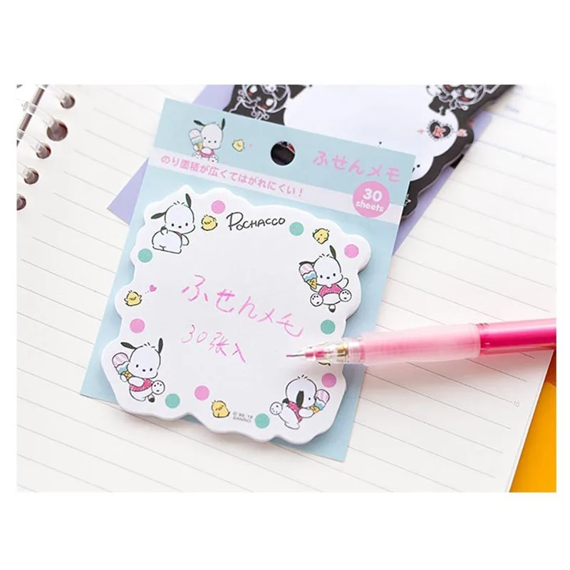 Imagem -05 - Melody Kuromi Memo Pad Sanrio Pochacco Sticky Notes Papelaria Etiqueta Planejador Notepad Sticker Post Material Escolar 45 Pcs por Lote