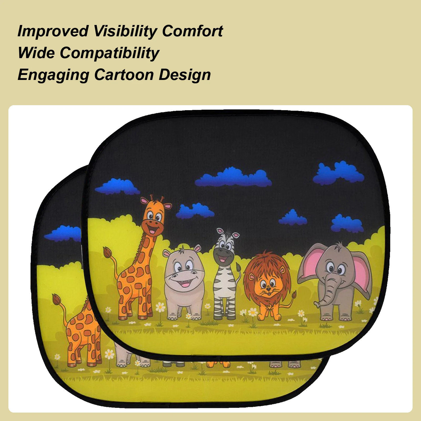 

Car Window Covers Cartoon Static Cling Sun Visor Window Cartoon Glare Blocker Mesh Shield Protection Electrostatic Adsorption