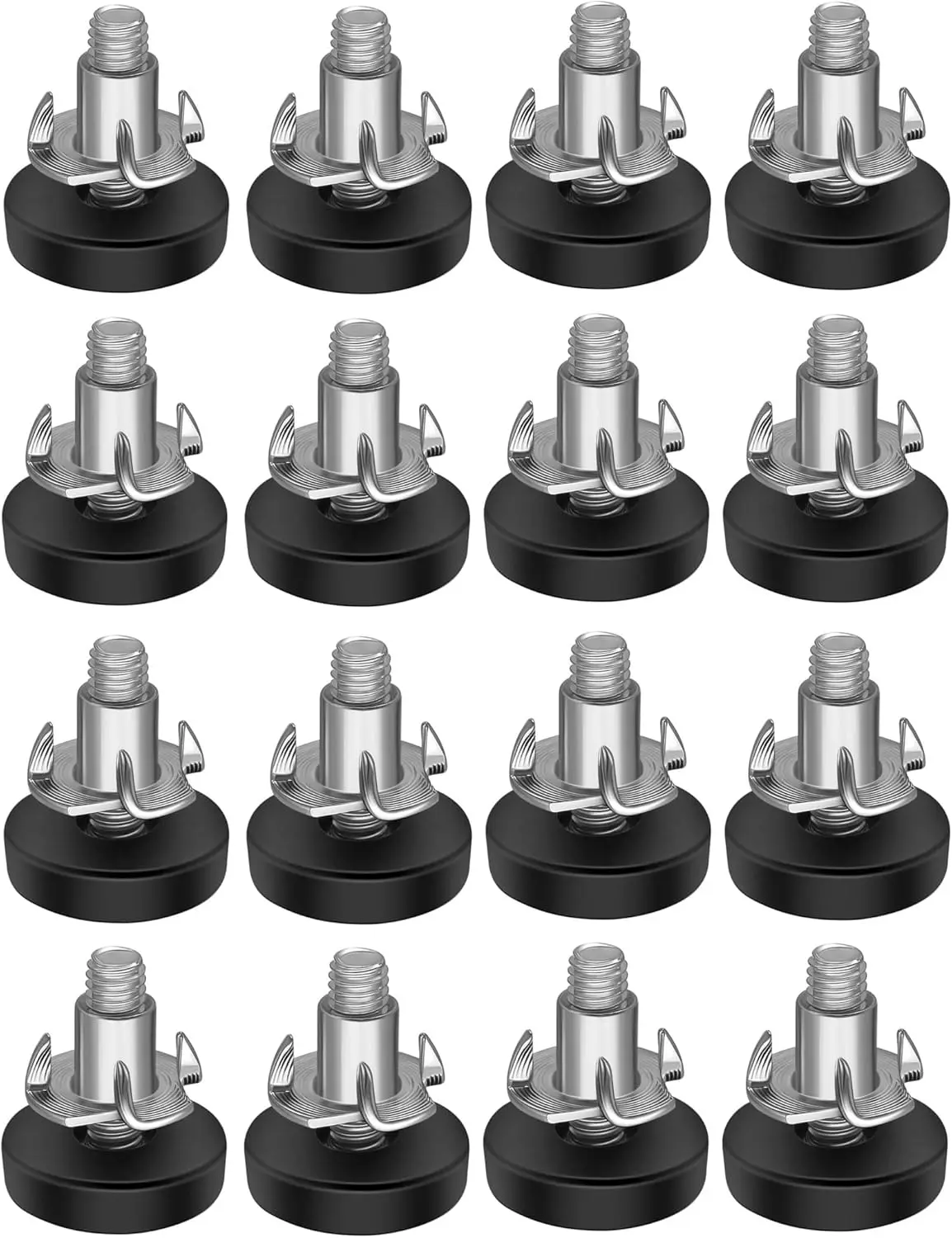 

Adjustable Furniture Leveling Feet, 16 Pack, 1/4” Threaded Leg Levelers for Table/Desk/Chair/Cabinet/Dresser/Outdoor Furniture/P