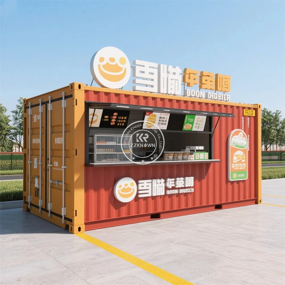 

Prefabricated Modular Mobile Pizza Snack Container Shop Booth Movable Shop Customized Coffee Shop Kiosk Restaurant