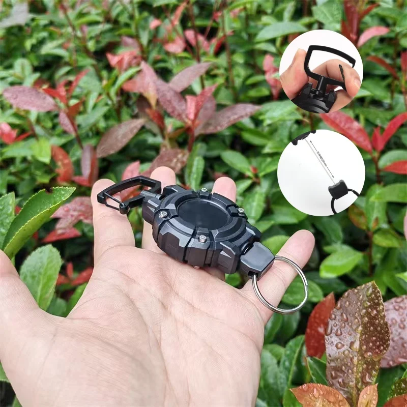 Telescopic keychain outdoor high rebound easy to pull buckle anti loss elastic pull rope extension line easy to pull lock
