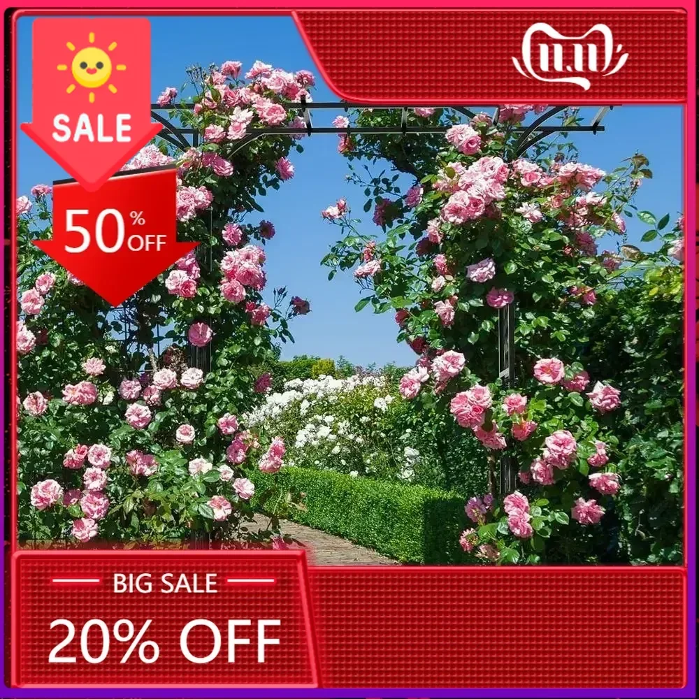 

Бестселлер: Прочная металлическая садовая арка высотой 6,8 футов для вьющихся растений, уличная пергола с расширенной крышей, идеально подходит для садовых арок и беседок.