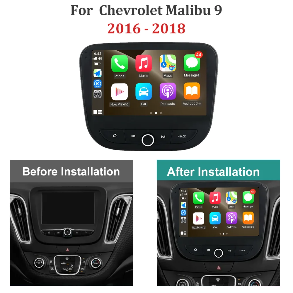 For Chevrolet Malibu 9 2016 2017 2018 Android 14 Car Multimedia Radio Player GPS Navi QLED Screen DSP Stereo WIFI  4G Auto Tools