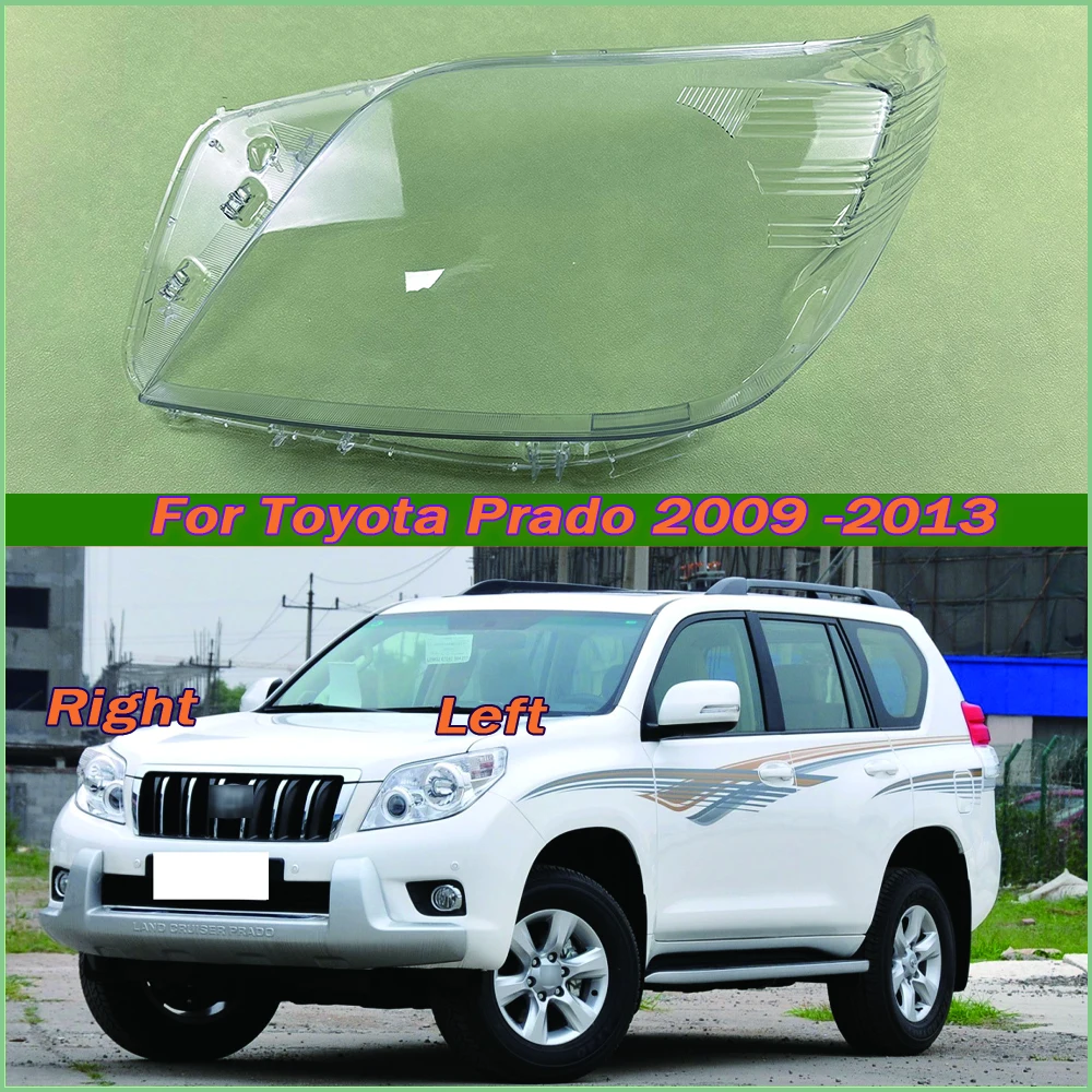 

For Toyota Prado 2009 -2013 Transparent Headlamp Cover Headlight Mask Lampshade Lamp Shell Plexiglass Replace Original Lens