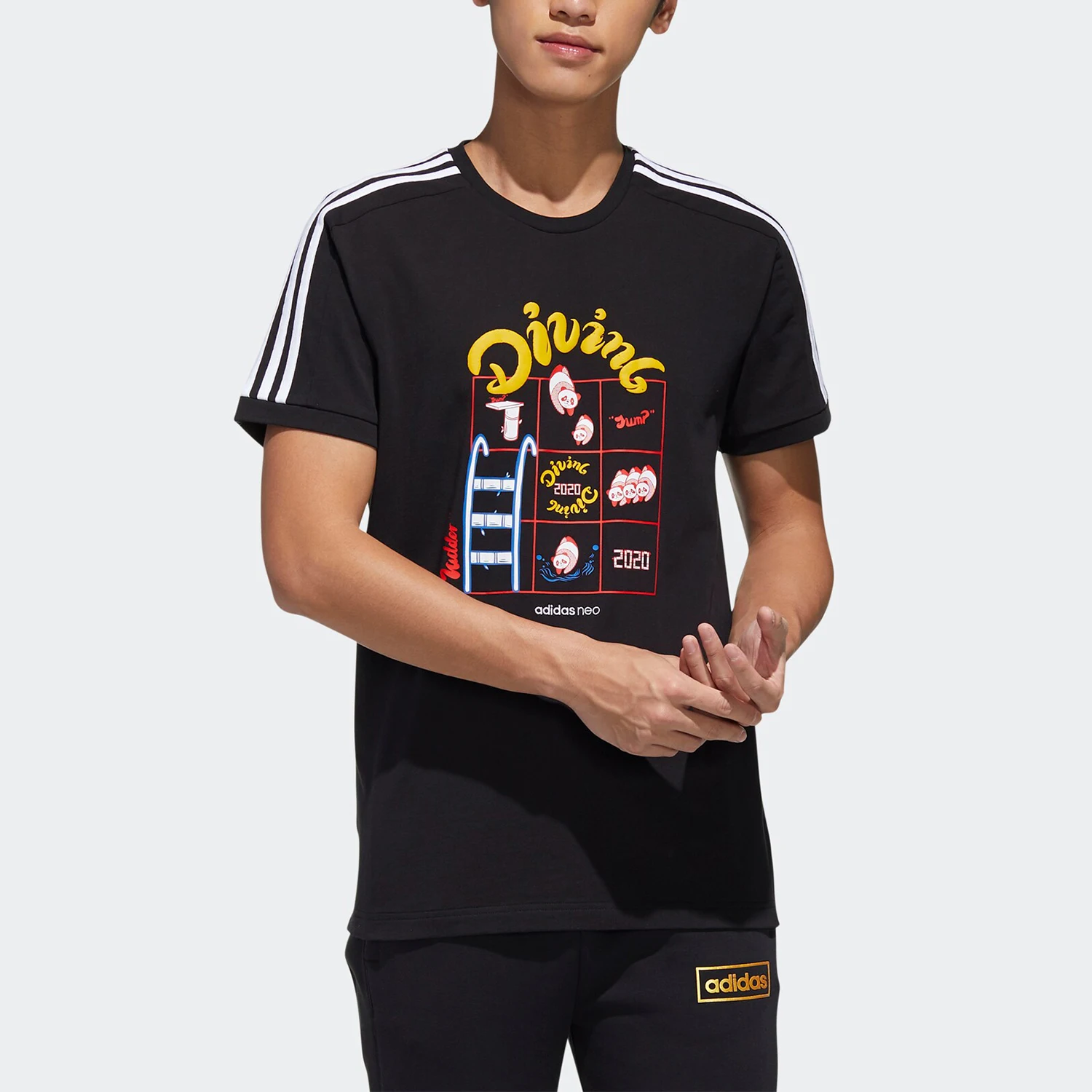 

Аутентичная мужская спортивная повседневная футболка Adidas New Season Neo с круглым вырезом GK1541