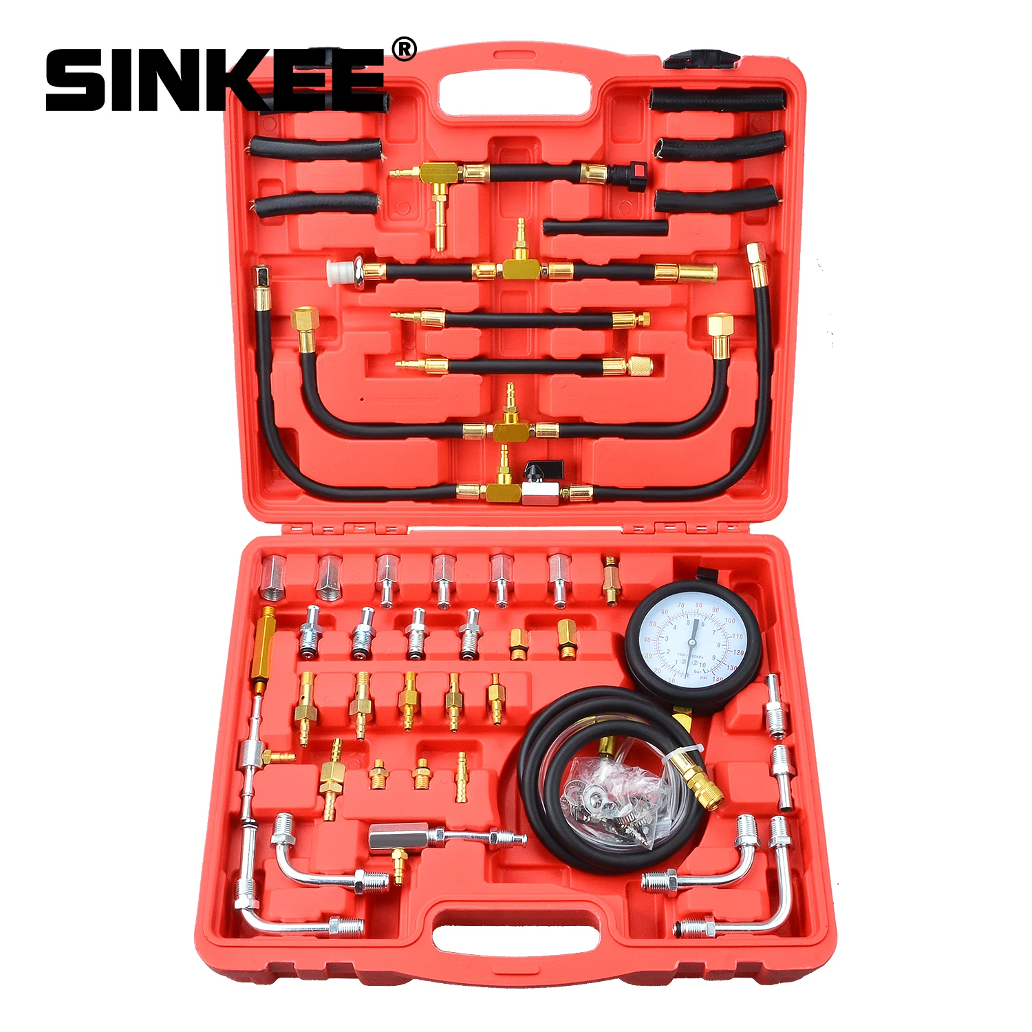 

Car Fuel Injection Pump Tester Injector Pressure Test Gauge Diagnostic Tool Kit For Audi BMW Fiat Ford Mercedes Benz SK1266