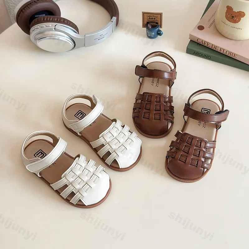 

Children's Retro Fashion Casual Shoes 2025 Summer New Girls' Woven Design Breathable Soft Soled Princess Shoes Comfortable Flats