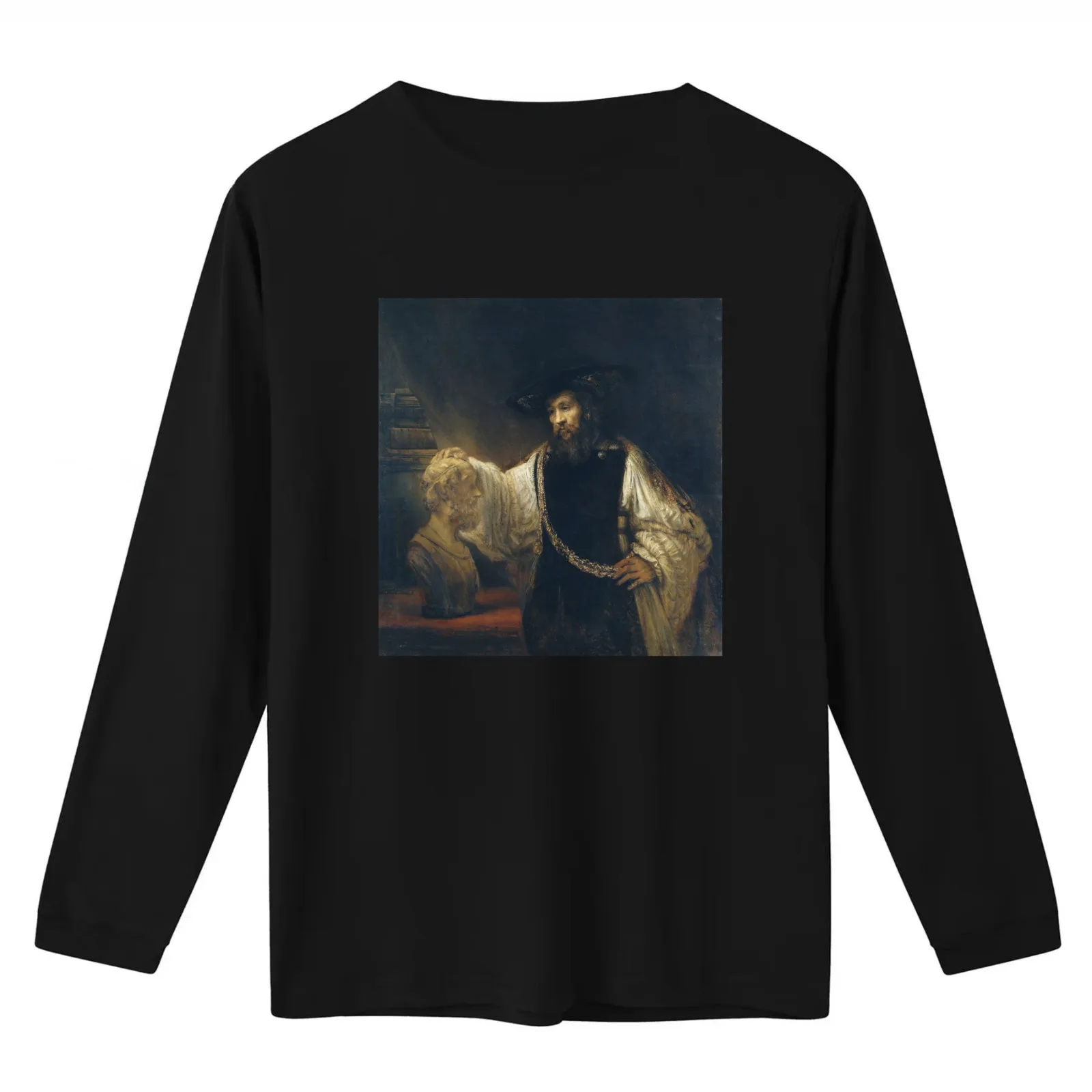 Aristotle with a Bust of Homer Rembrandt T-Shirt Summer Casual Cotton Tee Oversized Streetwear Tops Vintage Graphic Print