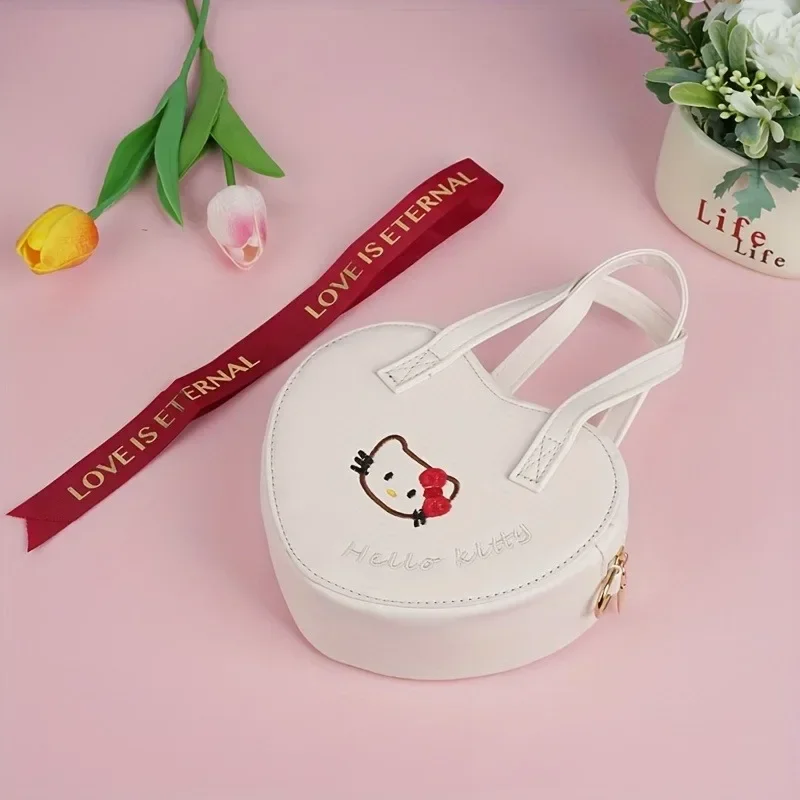 Sanrio Hello Kitty Kawaii Single Shoulder Diagonal Cross Bag Fashion Girl Heart Honey Girl Style Pink Minimalist Crossbody Bag