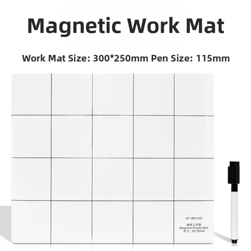 1Pc Rubber Magnet Work Pad W/ Pen Magnetic Work Pad For Working Memory Screws Storage Mat 300*250mm 115mm Pen Hand Tool