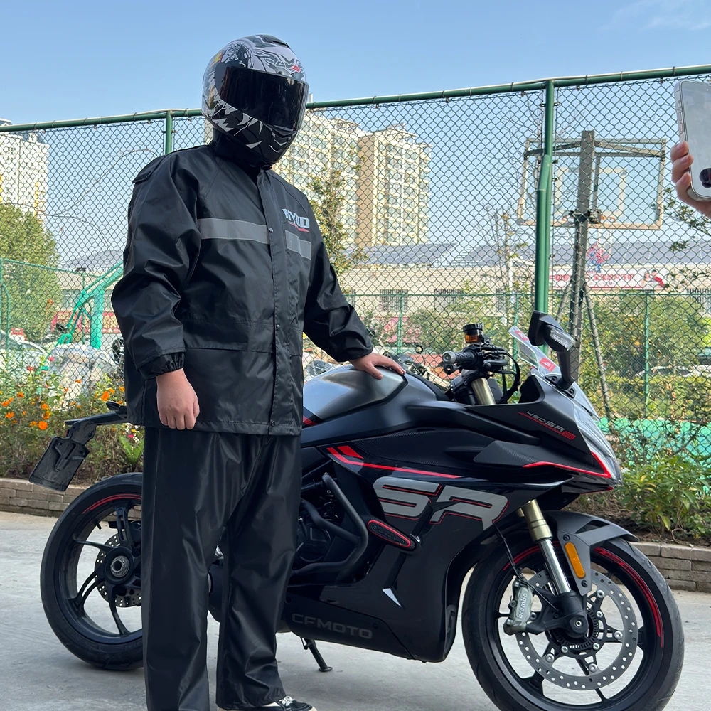بدلة مطر للدراجات النارية مقاس - مراجعة Motorcycle Rain Suit 2 Piece وسعره