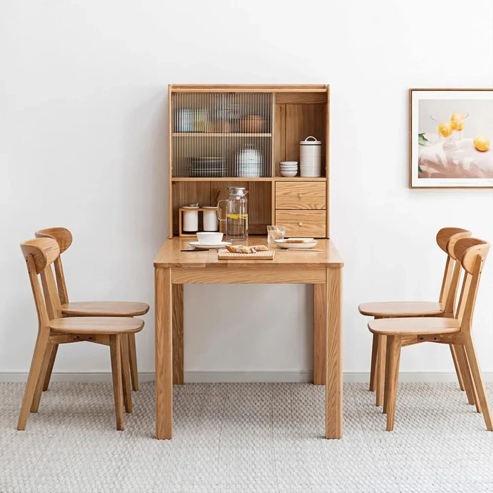 

Solid Oak Dining Room Chairs 4 Piece Set, Solid Dining Chairs, Kitchen Wooden Kitchen Chairs (Natural Color)