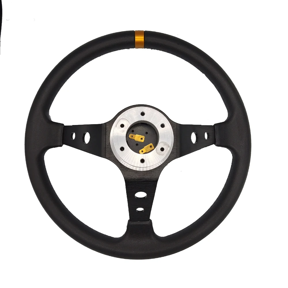 PU Auto Racing Steering Wheels Deep Corn Drifting Sport Steering Wheel For Logitech G29 G920 13/14inch Steering Wheel Adapter