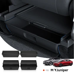 For Tesla Model Y Juniper 2025 Under Seat ABS With a lid Storage Box Drawer Holder Car Organizer Accessories For Car Accessories