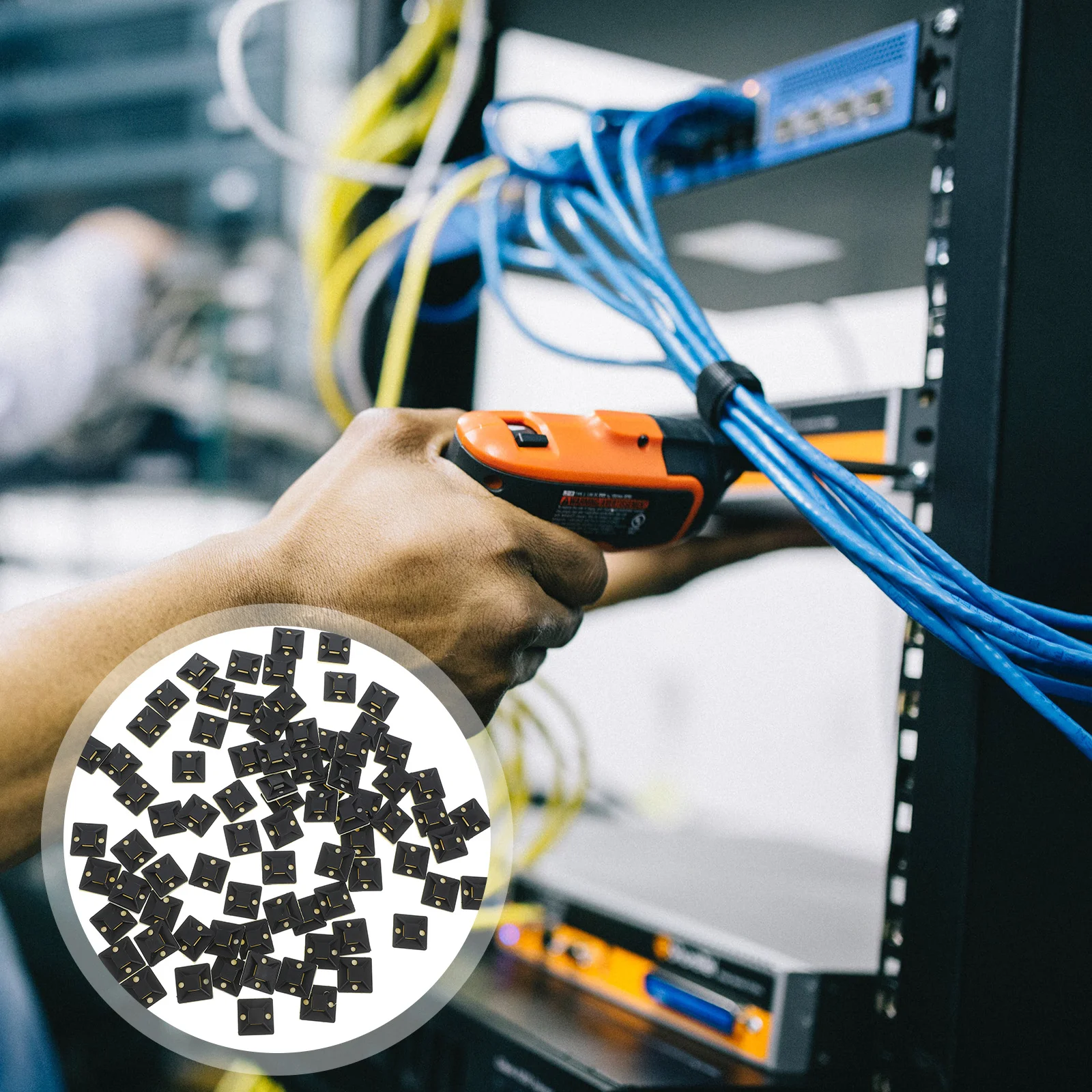 

100Pcs Adhesive Cable Tie Mounts Secure Zip Tie Anchors for Indoor Outdoor Use Easy to Install No Tools Required for Wire