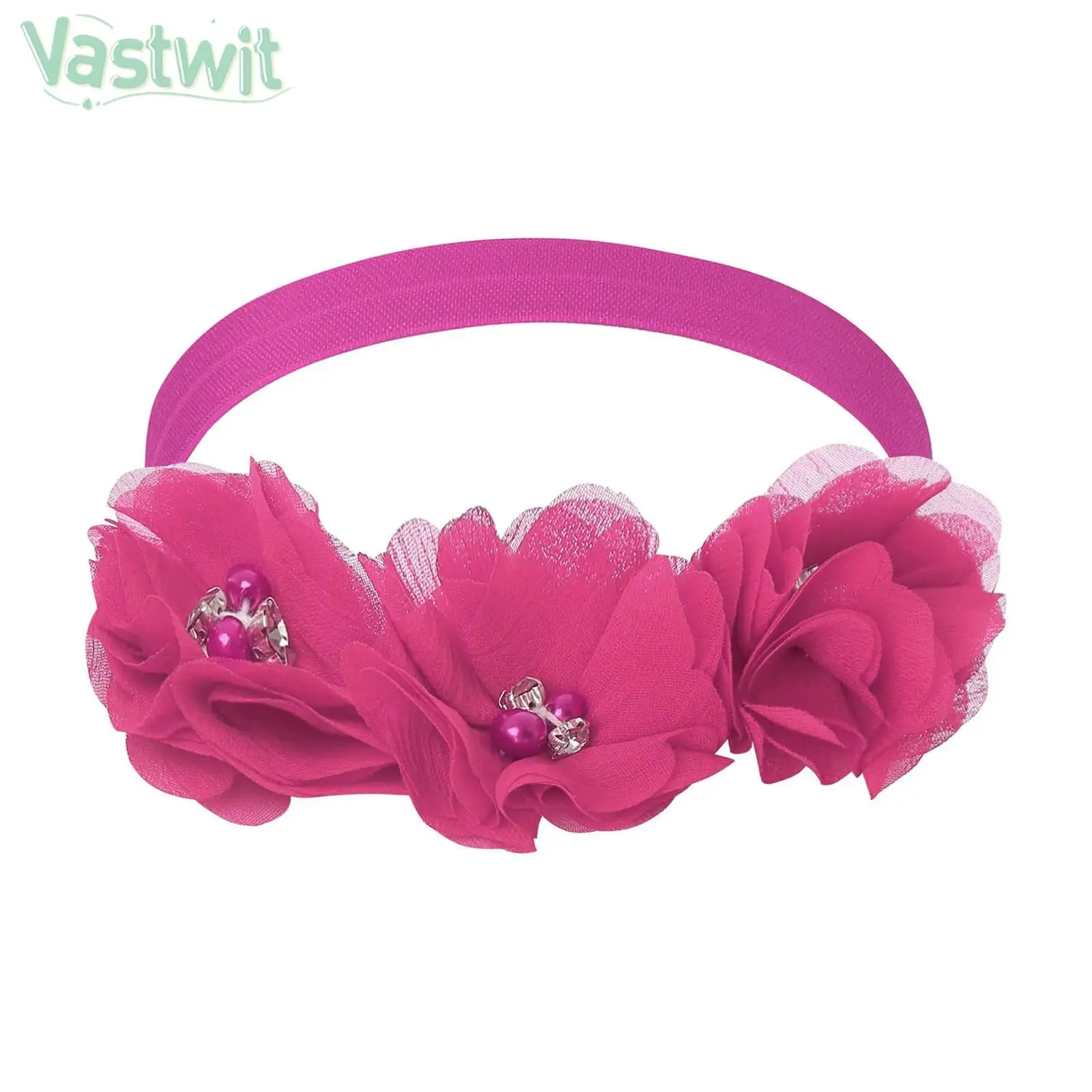 Infant Girls Photography Headband Soft Elastic Nylon Flower Hair Band Headwear Daily Wear Baptism Birthday Wedding Party Props