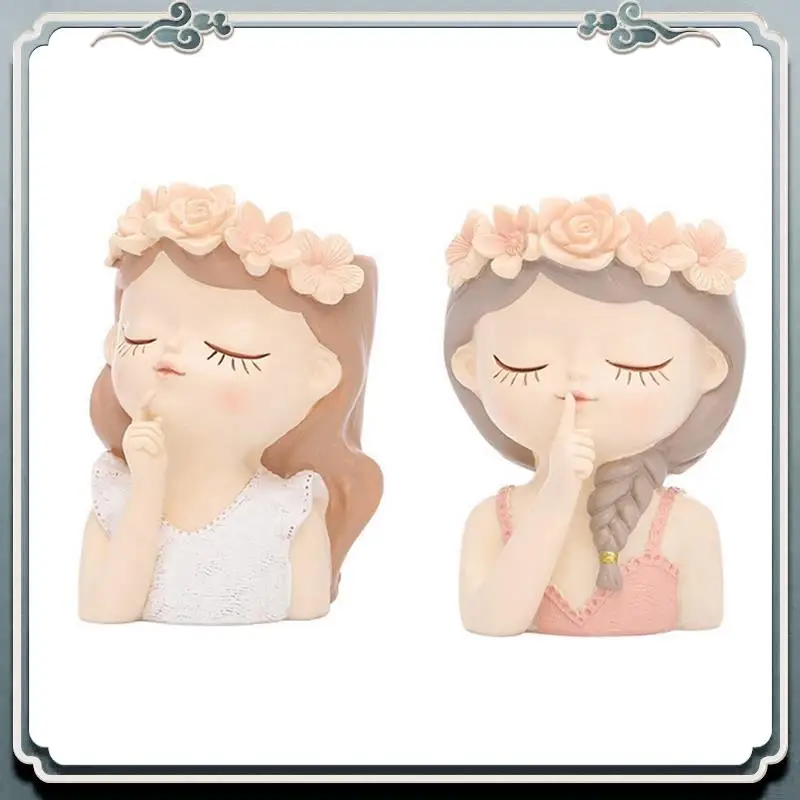 

AC76-Кашпо из смолы с дренажным отверстием, в форме женского лица/головы, высокая ваза для цветов