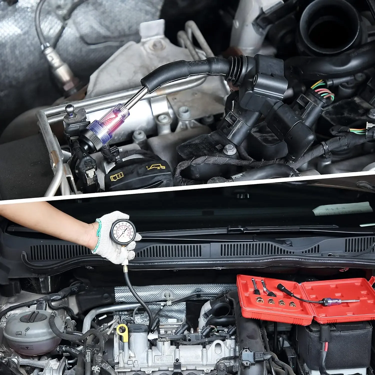 ערכה לבדיקת קומפרסיה למנועי בנזין 0-300PSI – תמונה 6