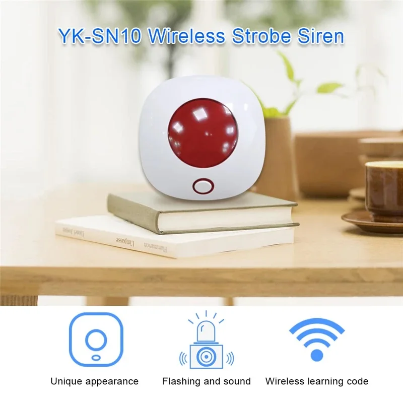 Smartrol-Sirène de protection Wi-Fi, capteur de lumière stroboscopique, système d\'alarme domestique, alarme sonore et lumineuse, Tuya Smart Life,