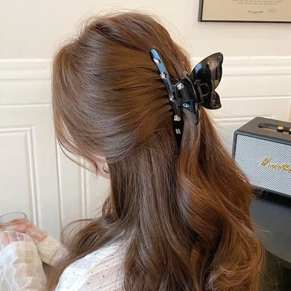 

Персонализированная уксусная кислота, бабочка, коготь для волос, блестящая любовь, зажим со стразами, аксессуары для волос, головные уборы, большой зажим в виде акулы, отпуск