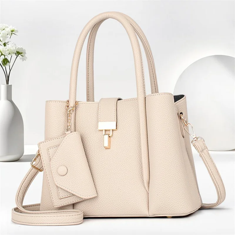 

Popular Classic Elegant Women's Handbag - Genuine Leather Shoulder Bag With Adjustable Crossbody Strap