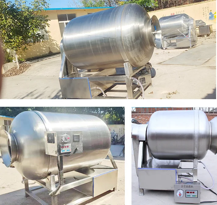 Automatic Industrial Vegetable Seafood Fish Beef Mutton Pork Vacuum Marinator Meat Tumbling Marinating Machine