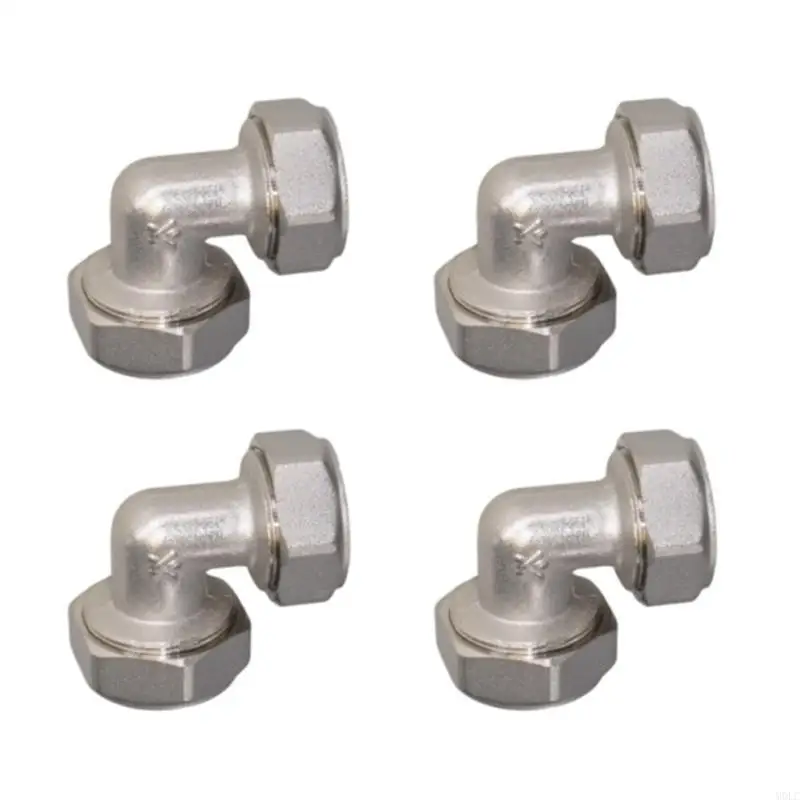 

MOLC 4Pcs Metal 3/4inch Air Pipe Elbow Fitting Connector 90 Degree Pipe Fitting Adapter for Compressed Air line Tube Systems