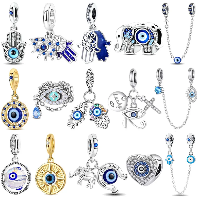 

Модный женский кулон из стерлингового серебра 925 пробы: Глаз Дьявола, защитная цепочка, крест, слон. Подходит для браслетов DIY. Отправьте в подарок родным и близким.